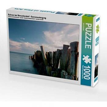 CALVENDO Puzzle Buhnen bei Meeschendorf - Sonnenuntergang 1000 Teile Lege-Größe 64 x 48 cm