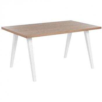 BELIANI Esszimmertisch Holzoptik 150 x 90 cm mit Holzbeinen