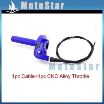 CNC Legering Blauw 1/4 Draai Gashendel + Kabel Handvat Montage voor TTR KX XR CRF Dirt Pit Bike Motorfiets 50cc-250cc