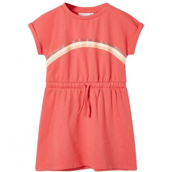 Día y Noche Vestido infantil con cordón color coral 128