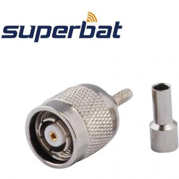 Superbat 10pcs RP-TNC Crimp Male Pin RF Coaxial Connector for RG316 RG174 LMR100