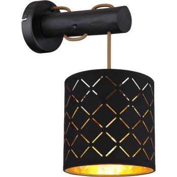 Globo Wandleuchte Clarke, schwarz-gold