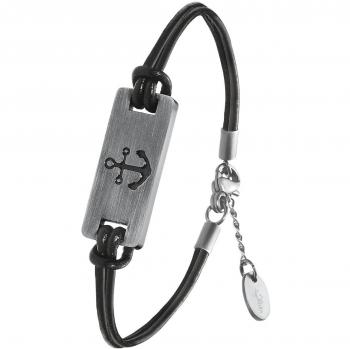 S.Oliver Damen Armband „Anker“ – Leder & Edelstahl