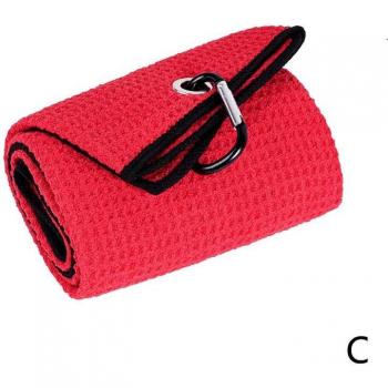Waffle Pattern Golf Towel with Carabiner
