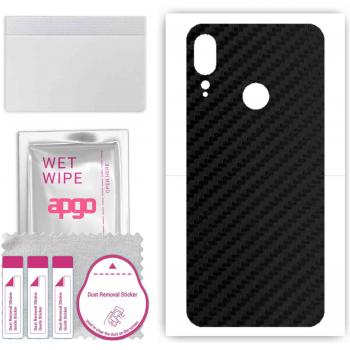 Película Protectora de Vinilo Negro Carbón para Moto E6 Plus