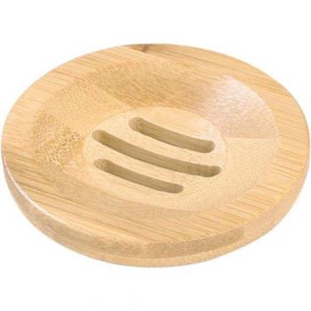 Porte-savon en bois de bambou avec support de rangement