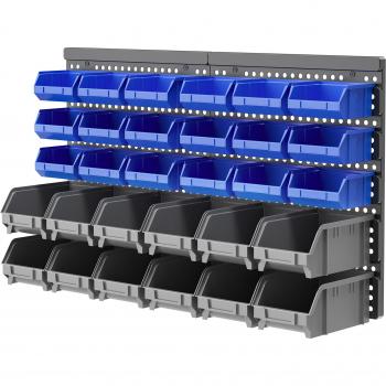 DURHAND Werkstattregal mit 30 Schütten, 63 x 18 x 37,5 cm, für Garage, Blau