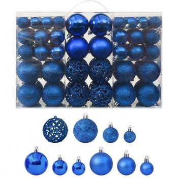 Décoration de Noël 100 Boules Bleues