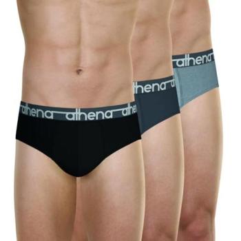 Pack de 3 slips homme Athena gris en coton