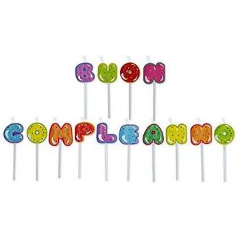 Candeline Picks Maxi Buon Compleanno con design a forma di cupcake, altezza di 8 cm e incluse due scatole da regalo