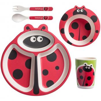Bamboo Fiber Baby Feeding Bowl and Plate Set WXY011