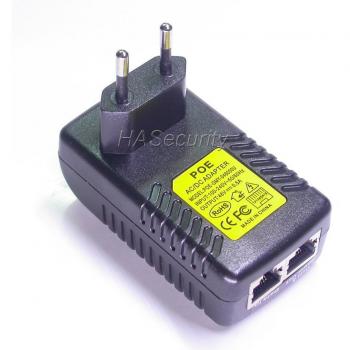 POE Injector for Network Camera, AC100-240V Input, DC48V Mid-Span Output, 0.5A Max