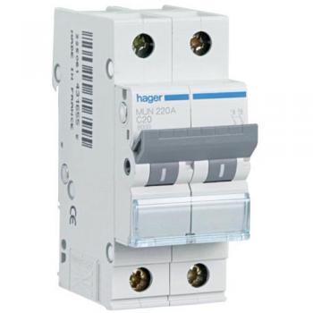 HAGER MUN216A | Interruptor automático 2P 16A curva-C 6kA