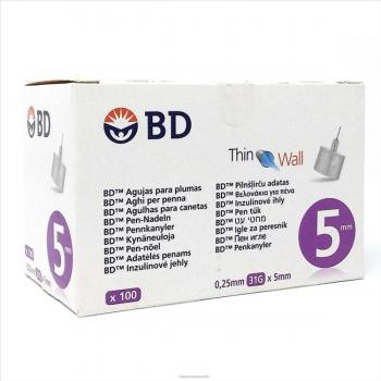AGO PER PENNA DA INSULINA THINWALL BD GAUGE 31 5 MM 100 PEZZI