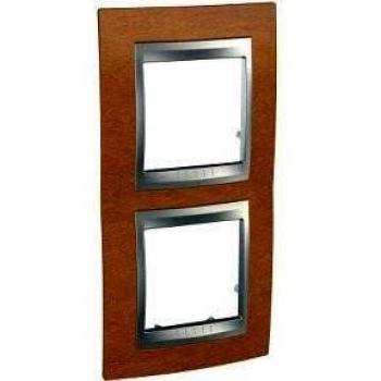 Marco Top 2 Elementos Vertical Cerezo Schneider Electric U66.004V.0M2