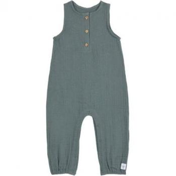 Combinaison en mousseline Coton BIO Vert pétrole 50/56 - LÄSSIG