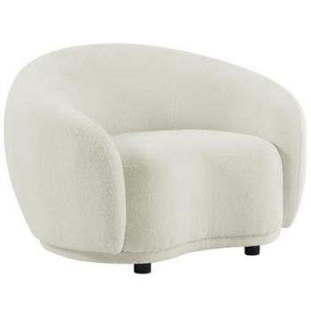 Poltrona BOVANA tessuto bouclette bianco avorio
