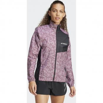 Adidas Chamarra Rompevientos Terrex Trail Running Burgundy - Mujer