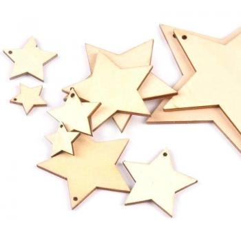 Accesorios de madera para manualidades navideñas, patrones variados, 20-100mm, m2191