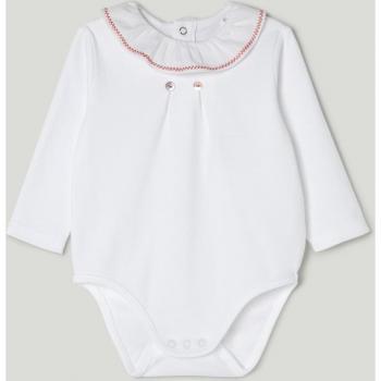 Body de punto interlock hasta el codo con cuello alto bordado (Coconut, El Corte Inglés)