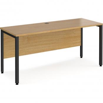 Oak Top Office Desk with Black Bench Frame – Maestro 25, 1600 × 600 mm