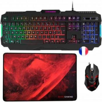 Mars Gaming MCP118 Pack de Teclado, Ratón y Alfombrilla RGB - Idioma Francés