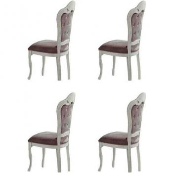 Elegante Esszimmerstühle mit Kristallen im 4er Set