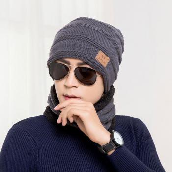 Men's Winter Beanie and Scarf Set with Fleece Lining