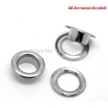 300 Sets Silver Tone Shoe Hole Eyelets 10mm x 4mm J1295
