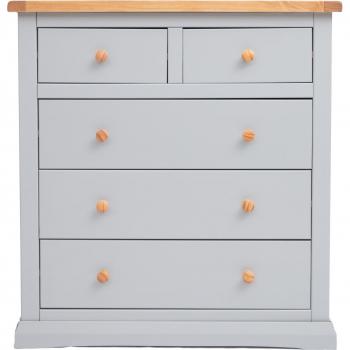 Loreo 5 Drawer Chest of Drawers - Wood / Knob