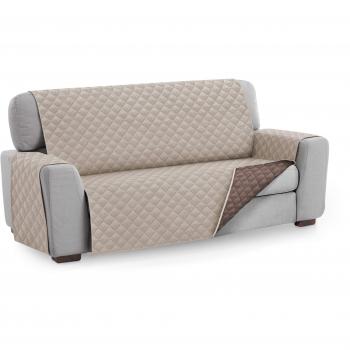 Textilhome - Salvadivano trapuntato Copridivano MALU 4 posti REVERSIBILE. Colore Beige