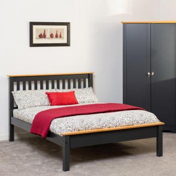 Monaco Low Foot End Charcoal Grey King Bed Frame