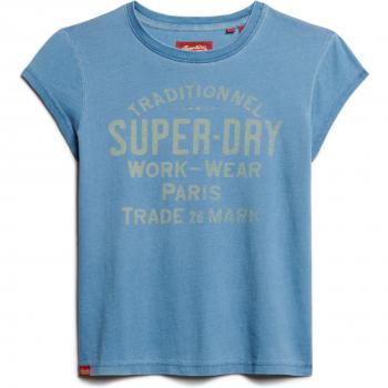 Camiseta de Manga Corta Superdry Workwear Azul para Mujer