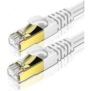 KASIMO Cat 8 Netzwerkkabel 5 m – 40 Gbps, Vergoldete RJ45-Stecker, Weiß