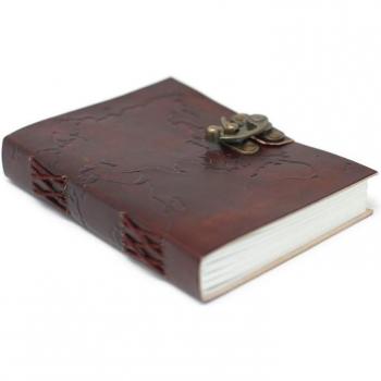 Leather World Map Diary (7x5)