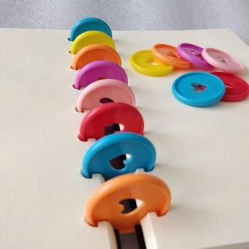 20pcs 35mm Colorful Heart Binder Discs Loose-leaf Office Supplies