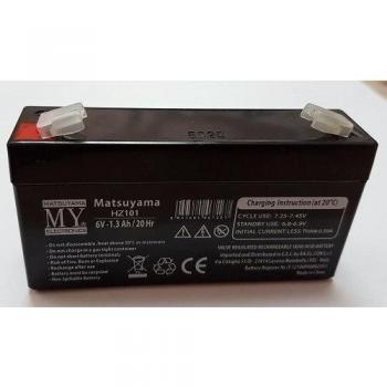 Batteria al piombo ricaricabile Slim Melchioni 491460201 con terminali Faston da 6V, 1,3A e connettore di dimensioni standard di 4,8 mm