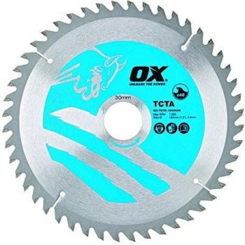 OX Cutting Disk for Aluminum, Plastic, and Laminate - 48 Teeth - 194/30 mm - Silver/Blue