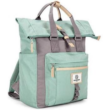 Seventeen London Pastel Green & Grey Canary Wharf Backpack