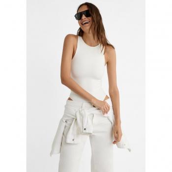 Stradivarius Halter Bodysuit Ecru XL