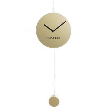 Reloj de Pared Elegante Dorado con Péndulo