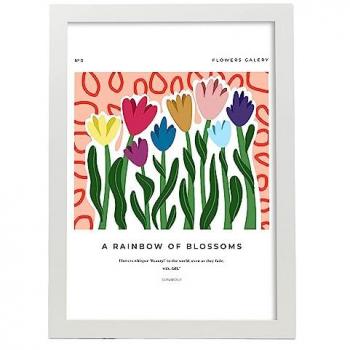 Lámina Decorativa Arco Iris Blossom – A3 Blanco