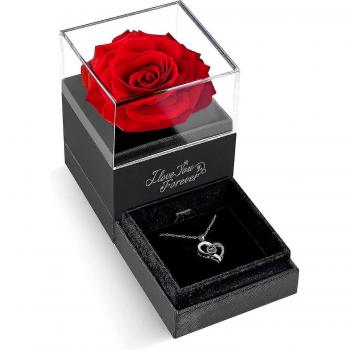 Regalo Romántico: Collar con Rosa Roja