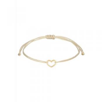 Elli - Herz Textilarmband 925 Silber vergoldet Armbänder & Armreife 1 ct Damen