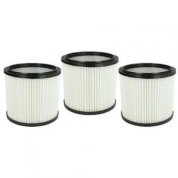 3x filtro a pieghe piatte compatibile con Herkules Auqa Steel 40, 3001, Aqua Steel 50, 3000, 6309 p, 4001 aspirapolvere - Cartuccia filtrante - Vhbw