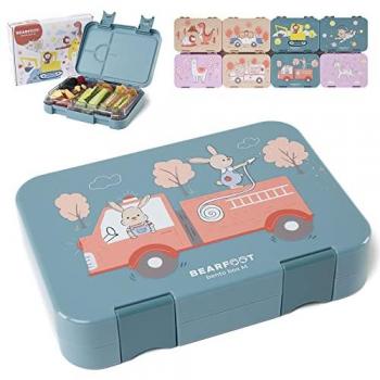 BEARFOOT Bento Box für Kinder - Feuerwehr, mit Fächern, handgezeichnete Designs