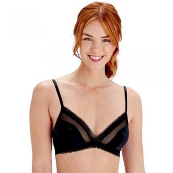 Pretty Polly Naturals Triangle Bra - Black - Size 12 UK