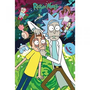 Poster maxi 61x91,5 cm rick and morty. watch (repeated)