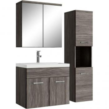 Set Badplaats de meuble salle de bain – Montréal, 60 cm – Lavabo intégré – Chêne gris