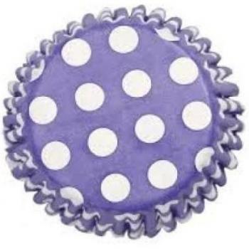 Culpitt Spotted Muffin and Cupcake Cases (Pack of 54) White/Purple